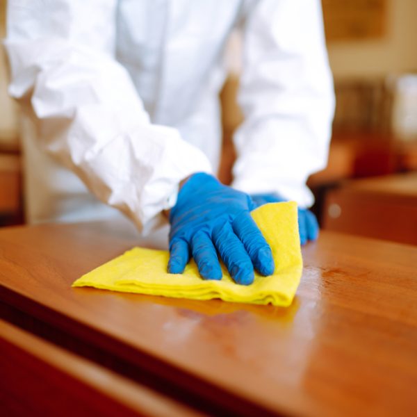 Cleaning,And,Disinfection,School,Class,To,Prevent,Covid-19.,Man,In
