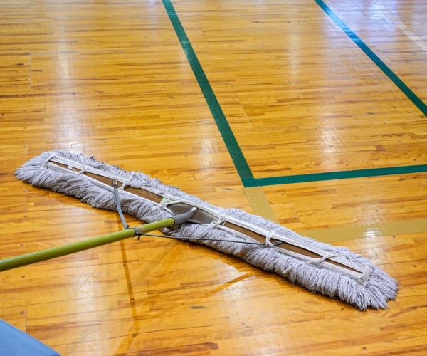 Floor,Mopping,Before,Basketball,Game,With,Court,Set,Up
